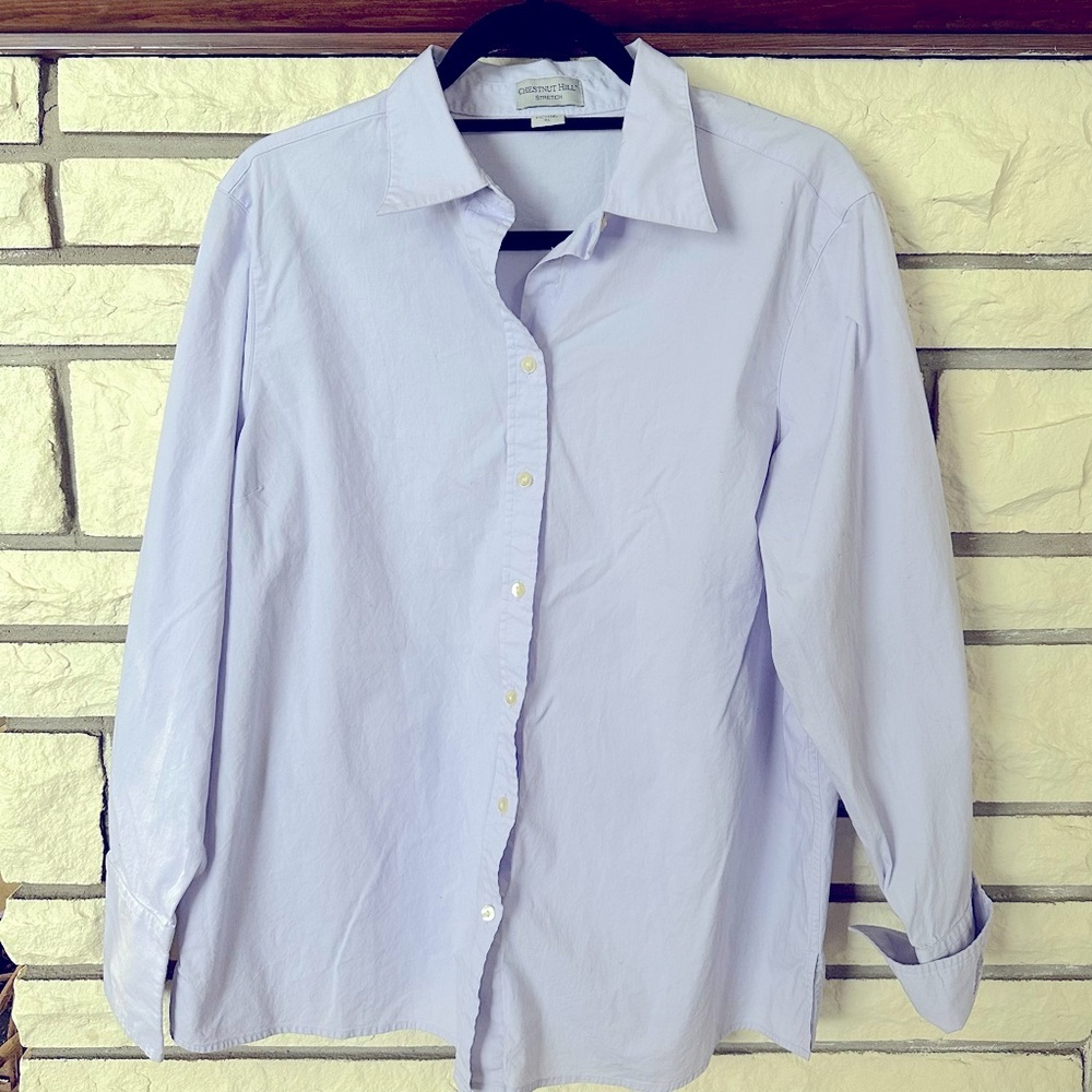 Chestnut Hill Button Up Dress Shirt Women’s Purple/Lilac Size XL Office Classic